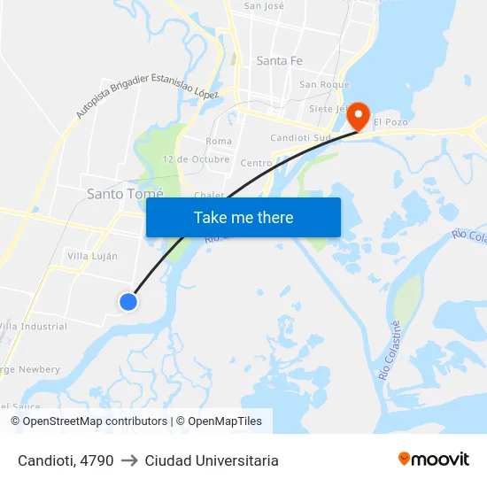 Candioti, 4790 to Ciudad Universitaria map