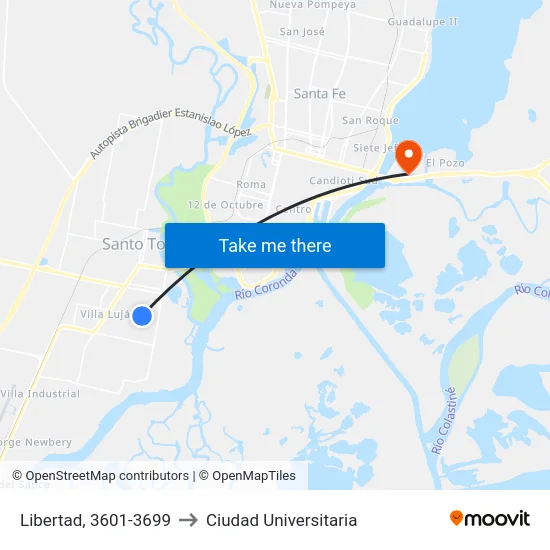 Libertad, 3601-3699 to Ciudad Universitaria map