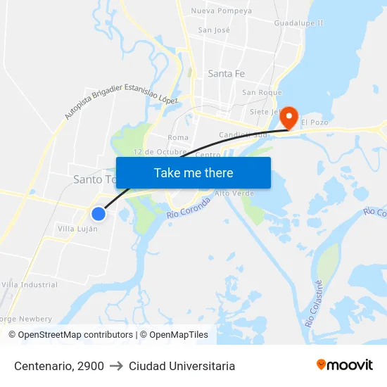 Centenario, 2900 to Ciudad Universitaria map