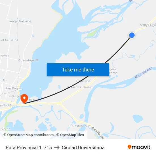 Ruta Provincial 1, 715 to Ciudad Universitaria map