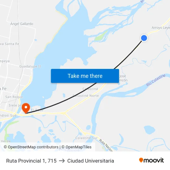 Ruta Provincial 1, 715 to Ciudad Universitaria map