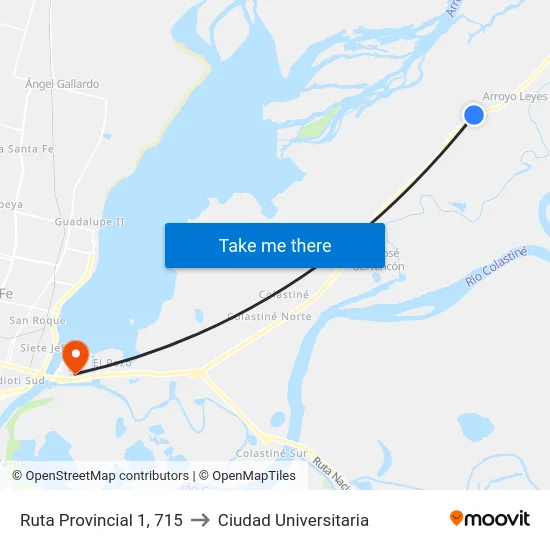 Ruta Provincial 1, 715 to Ciudad Universitaria map