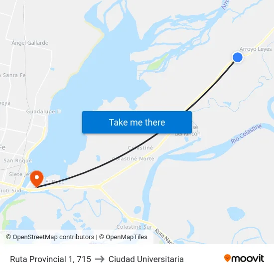 Ruta Provincial 1, 715 to Ciudad Universitaria map