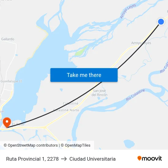 Ruta Provincial 1, 2278 to Ciudad Universitaria map