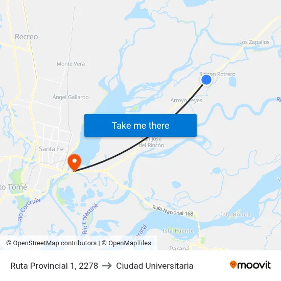 Ruta Provincial 1, 2278 to Ciudad Universitaria map