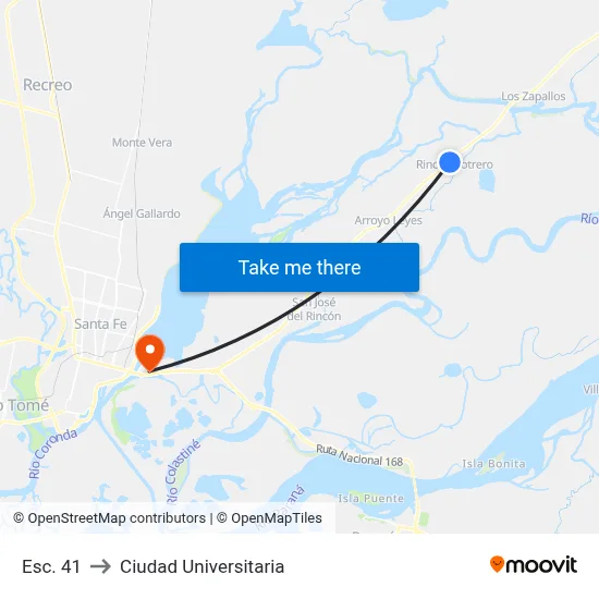 Esc. 41 to Ciudad Universitaria map