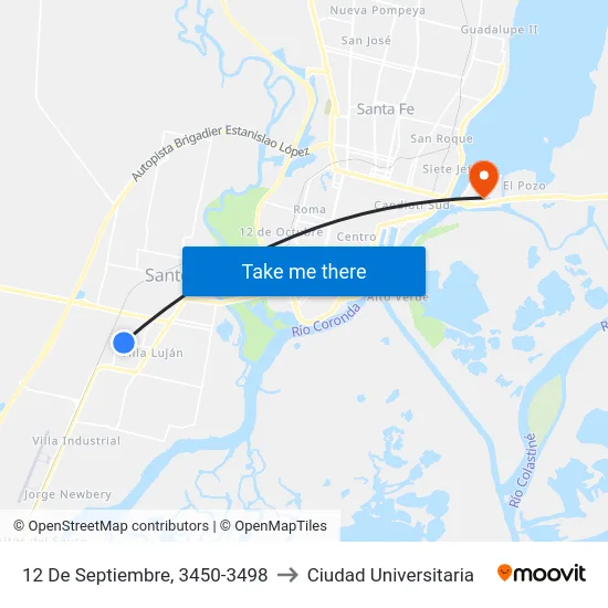 12 De Septiembre, 3450-3498 to Ciudad Universitaria map