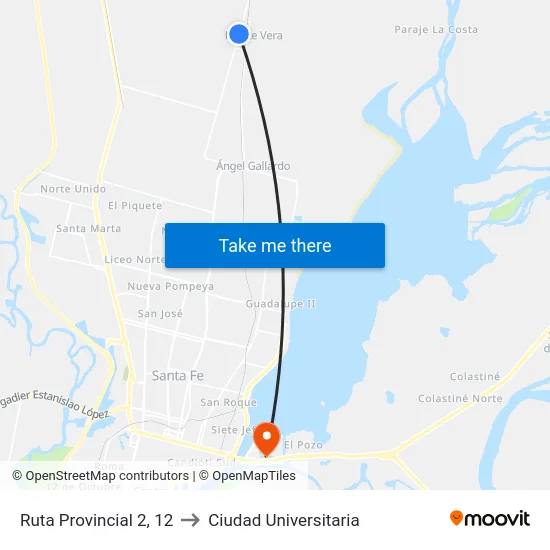 Ruta Provincial 2, 12 to Ciudad Universitaria map