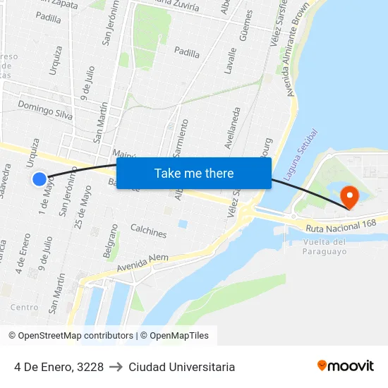 4 De Enero, 3228 to Ciudad Universitaria map