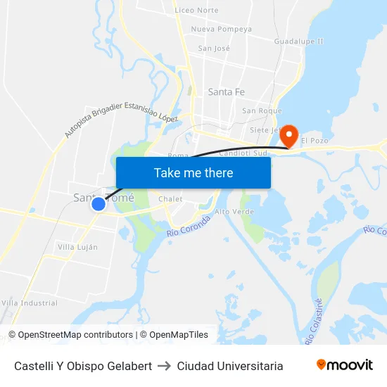 Castelli Y Obispo Gelabert to Ciudad Universitaria map