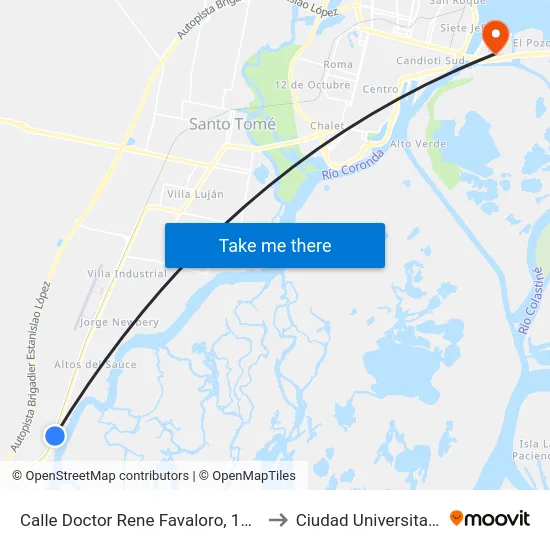 Calle Doctor Rene Favaloro, 1052 to Ciudad Universitaria map