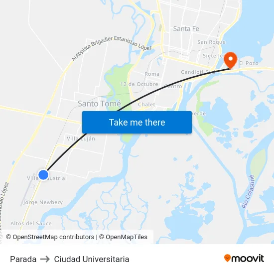 Parada to Ciudad Universitaria map
