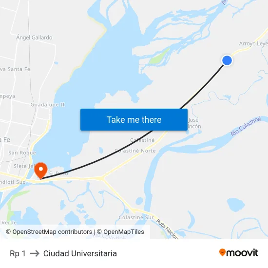 Rp 1 to Ciudad Universitaria map