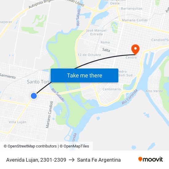Avenida Lujan, 2301-2309 to Santa Fe Argentina map