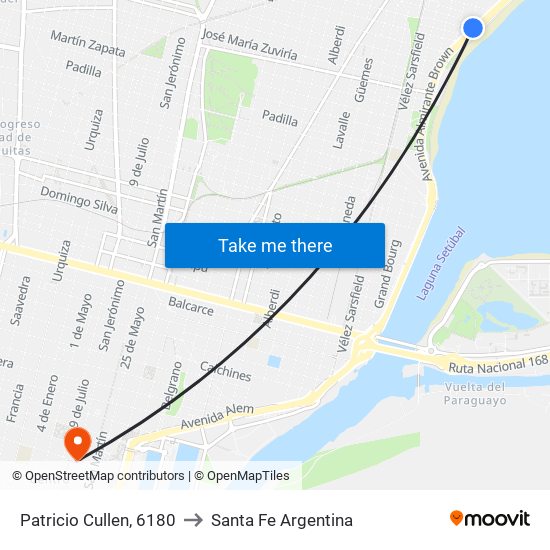 Patricio Cullen, 6180 to Santa Fe Argentina map