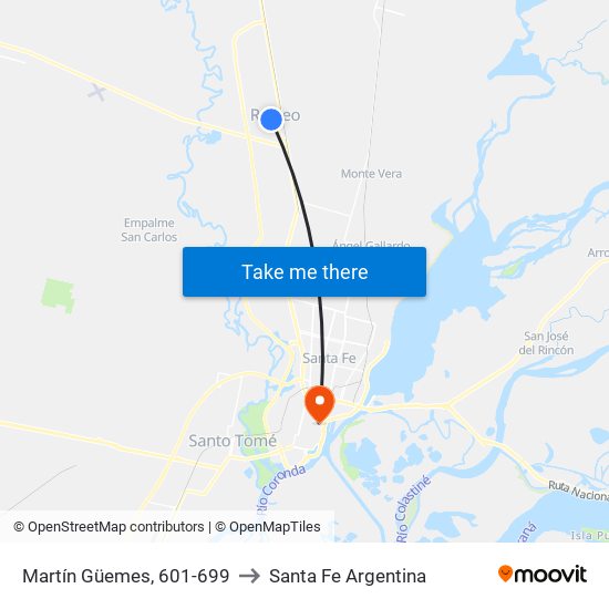 Martín Güemes, 601-699 to Santa Fe Argentina map