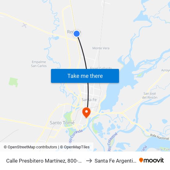 Calle Presbitero Martínez, 800-898 to Santa Fe Argentina map