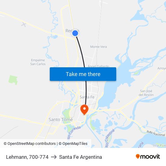 Lehmann, 700-774 to Santa Fe Argentina map
