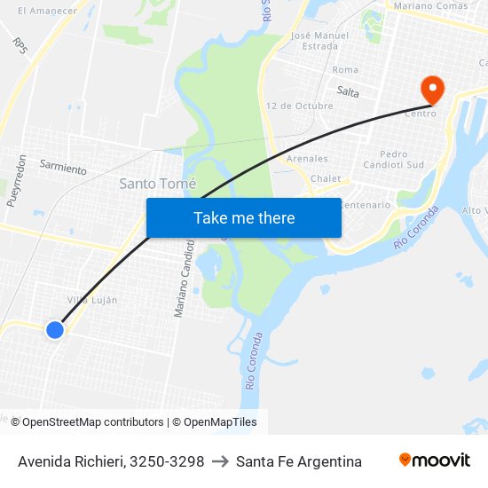 Avenida Richieri, 3250-3298 to Santa Fe Argentina map