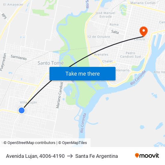 Avenida Lujan, 4006-4190 to Santa Fe Argentina map