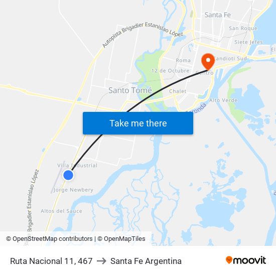 Ruta Nacional 11, 467 to Santa Fe Argentina map