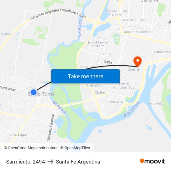 Sarmiento, 2494 to Santa Fe Argentina map