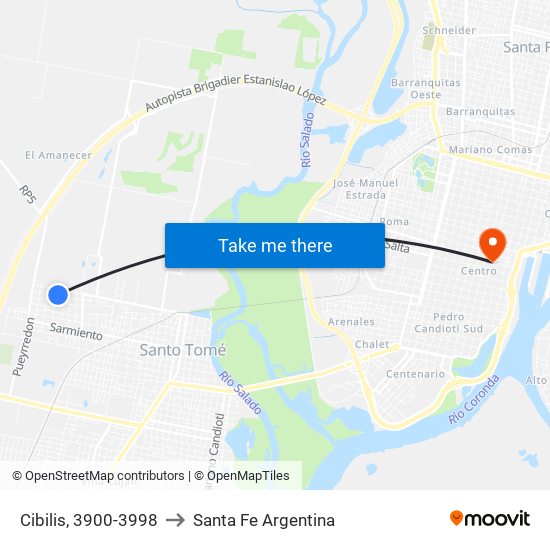 Cibilis, 3900-3998 to Santa Fe Argentina map