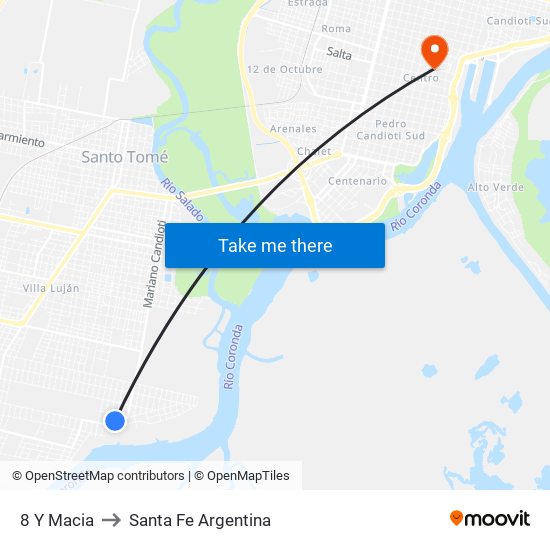 8 Y Macia to Santa Fe Argentina map