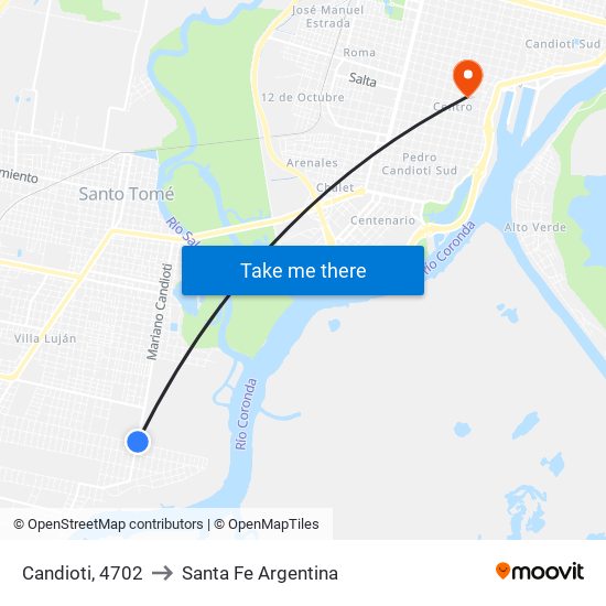 Candioti, 4702 to Santa Fe Argentina map