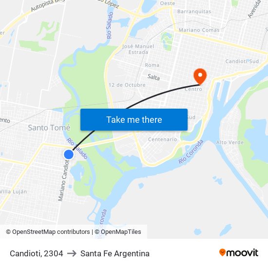 Candioti, 2304 to Santa Fe Argentina map