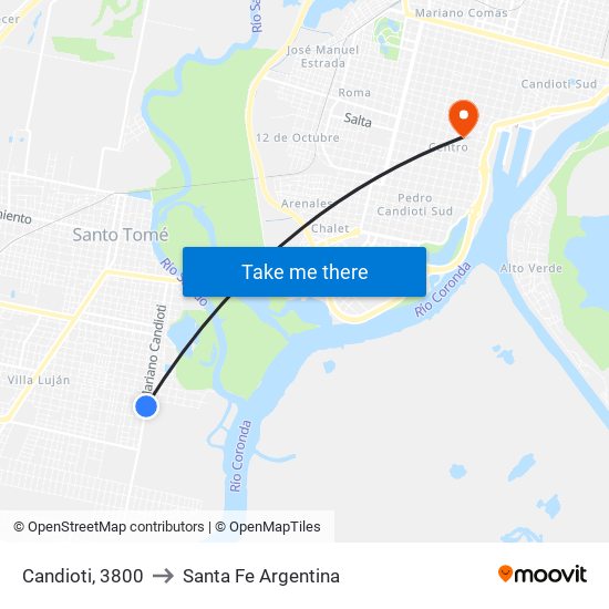 Candioti, 3800 to Santa Fe Argentina map