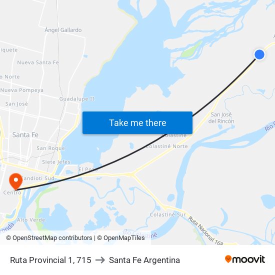 Ruta Provincial 1, 715 to Santa Fe Argentina map