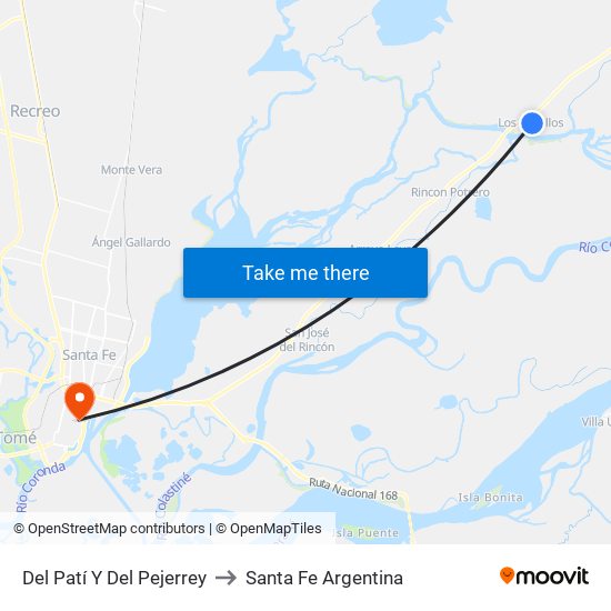 Del Patí Y Del Pejerrey to Santa Fe Argentina map