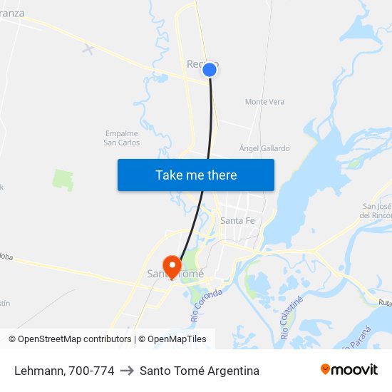 Lehmann, 700-774 to Santo Tomé Argentina map