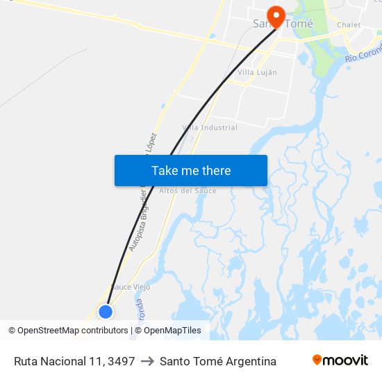 Ruta Nacional 11, 3497 to Santo Tomé Argentina map