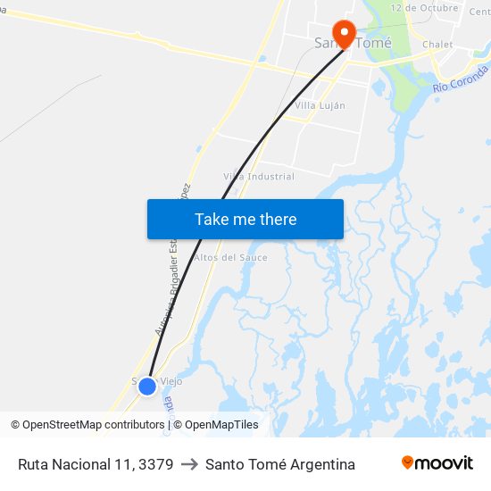 Ruta Nacional 11, 3379 to Santo Tomé Argentina map