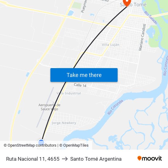 Ruta Nacional 11, 4655 to Santo Tomé Argentina map