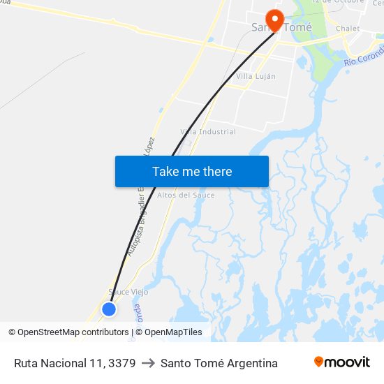 Ruta Nacional 11, 3379 to Santo Tomé Argentina map