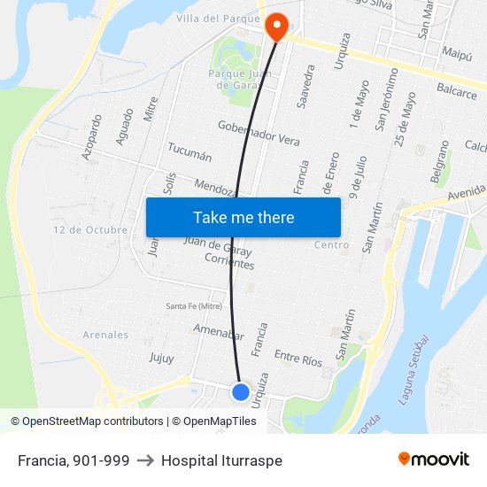 Francia, 901-999 to Hospital Iturraspe map