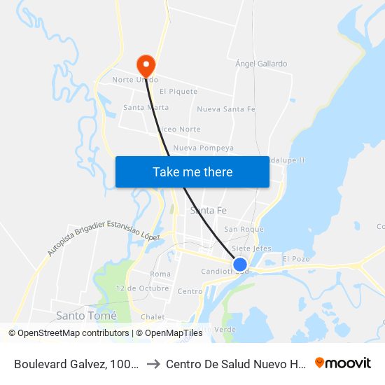 Boulevard Galvez, 1002-1042 to Centro De Salud Nuevo Horizonte map