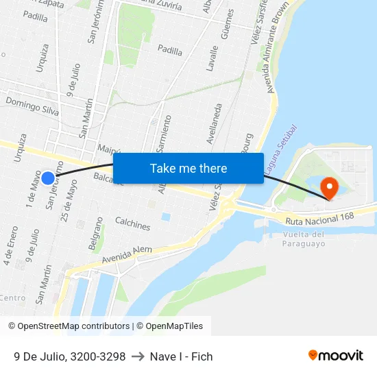 9 De Julio, 3200-3298 to Nave I - Fich map