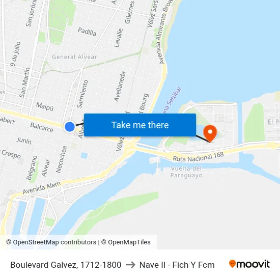 Boulevard Galvez, 1712-1800 to Nave II - Fich Y Fcm map