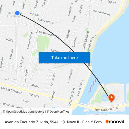Avenida Facundo Zuviría, 5941 to Nave II - Fich Y Fcm map