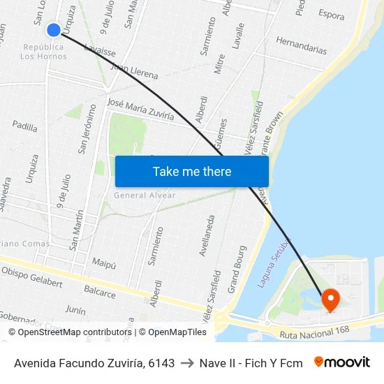 Avenida Facundo Zuviría, 6143 to Nave II - Fich Y Fcm map