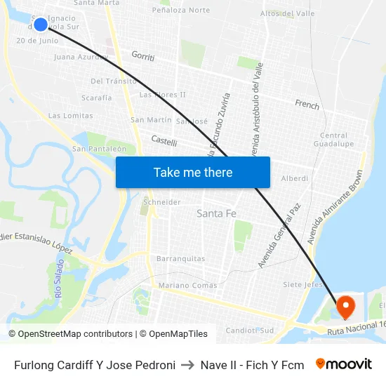 Furlong Cardiff Y Jose Pedroni to Nave II - Fich Y Fcm map
