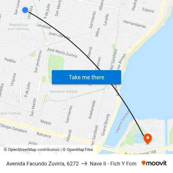 Avenida Facundo Zuviría, 6272 to Nave II - Fich Y Fcm map