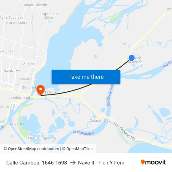 Calle Gamboa, 1646-1698 to Nave II - Fich Y Fcm map