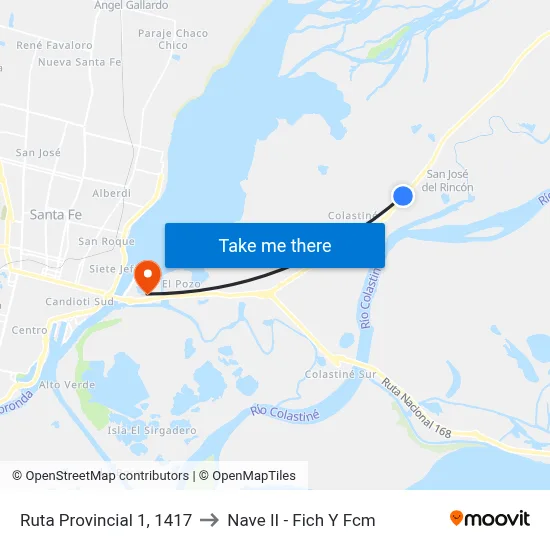 Ruta Provincial 1, 1417 to Nave II - Fich Y Fcm map
