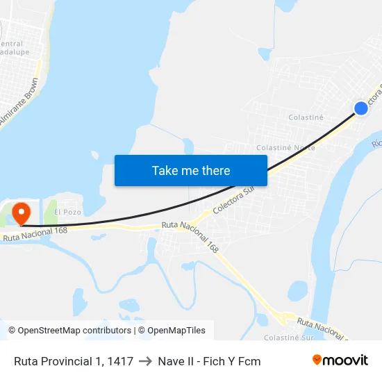 Ruta Provincial 1, 1417 to Nave II - Fich Y Fcm map