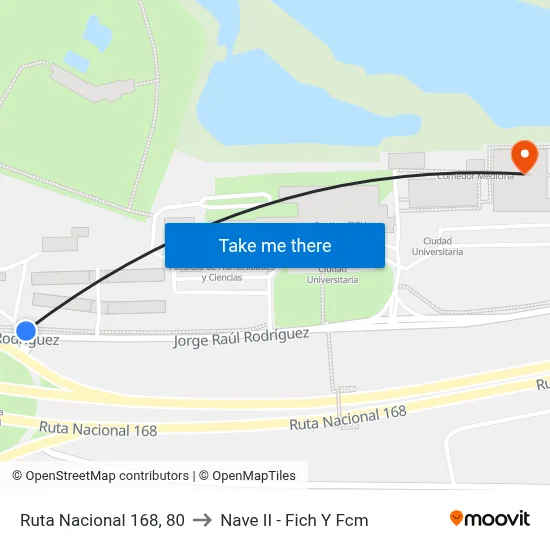 Ruta Nacional 168, 80 to Nave II - Fich Y Fcm map